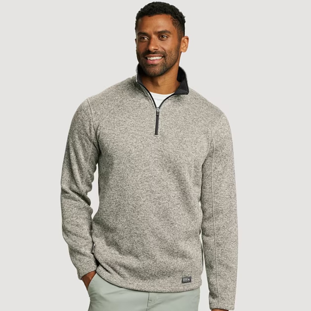 Men’s Eddie Bauer Heather Gray Fleece Quarter Zip